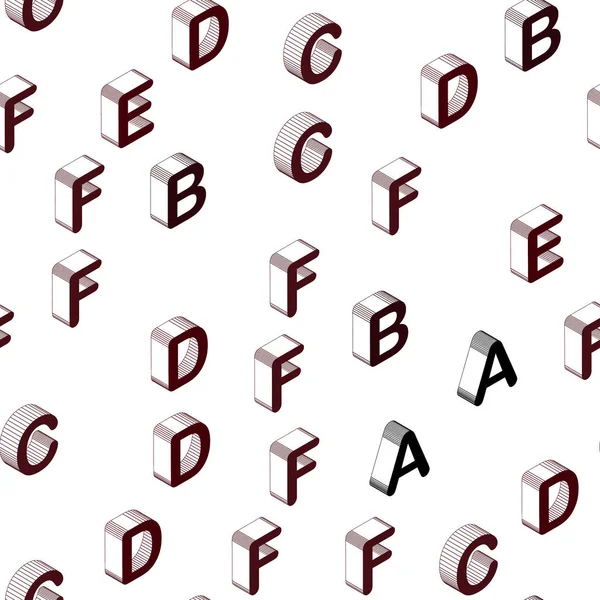 Dark Red Vector Seamless Background Signs Alphabet Shining Colorful Illustration — Stock Vector