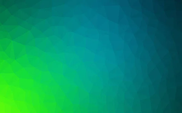 Ljus Blå Gröna Vektor Polygon Abstrakt Layout Lysande Polygonal Illustration — Stock vektor