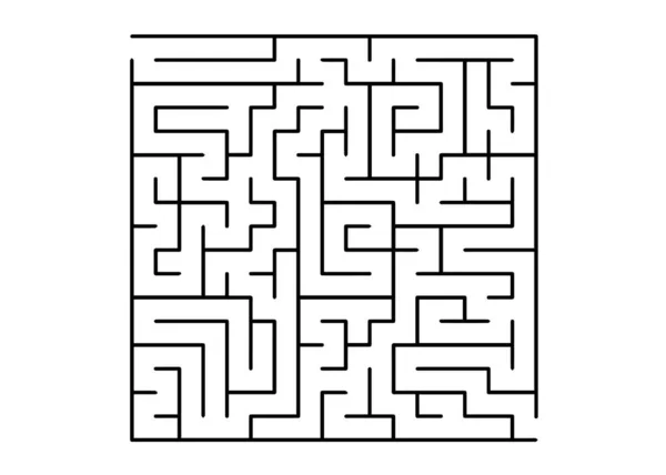 Struttura Vettoriale Bianca Con Labirinto Nero Gioco Semplice Illustrazione Con — Vettoriale Stock