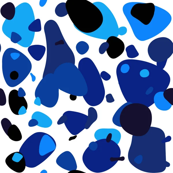 Темний Blue Вектор Безшовний Шаблон Колами Красива Кольорова Ілюстрація Розмитими — стоковий вектор