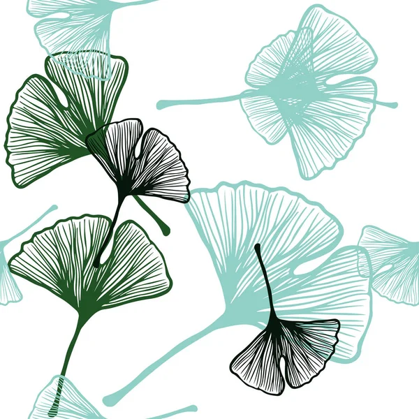 Açık mavi, yeşil yaprakları ile vektör seamless doğal modeli. Bulanık tarzı ile yeni renkli resimde bırakır. Desen için modaya uygun kumaş, duvar kağıtları.