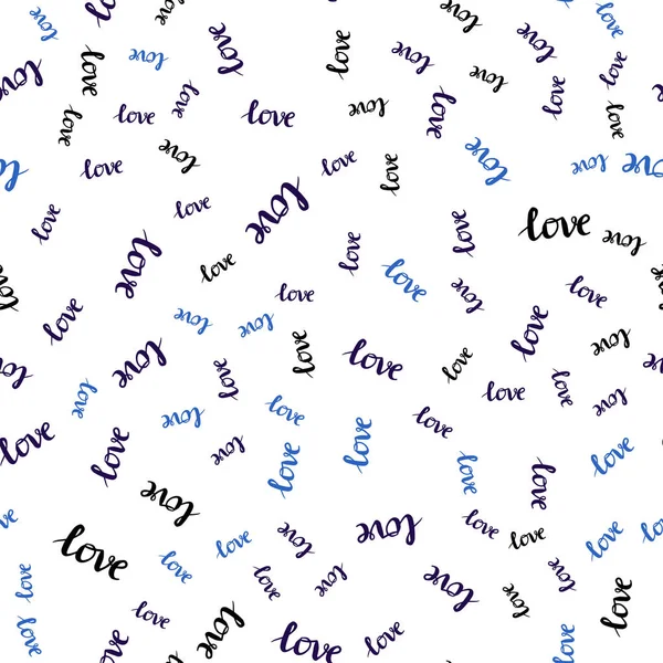 Dark Blue Vector Seamless Backdrop Phrase Love You Phrase Love — Stock Vector