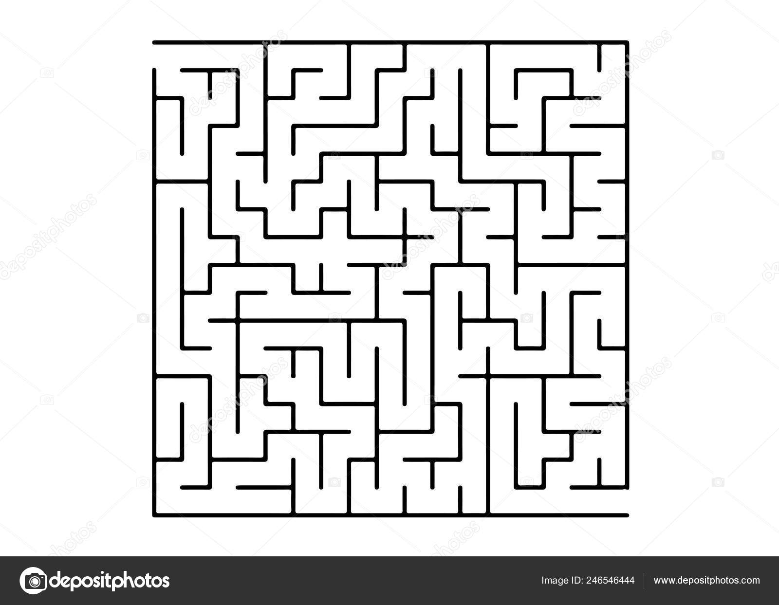 White Vector Layout Black Maze Riddle Black White Maze Simple