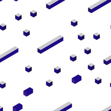 Koyu mor, pembe rhombus kesintisiz, izometrik şablonuyla vektör. Dikdörtgenler ve kareler ile güzel illüstrasyon. Tekstil, kumaş, duvar kağıtları için tasarım.