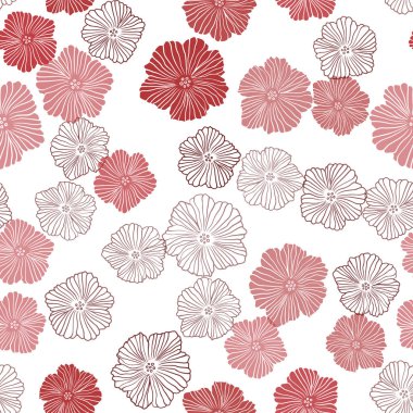 Işık kırmızı vektör çiçek ile seamless doğal modeli. Çiçekli renkli illüstrasyon parlayan. Doku pencere Panjur, perdeler için.