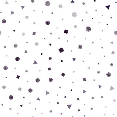 Koyu mor vektör kristalleri, daireler, kareler ile sorunsuz şablonu. Daireler, çizgiler, rhombus renkli gradyan ile. Desen tasarım kumaş, duvar kağıtları.