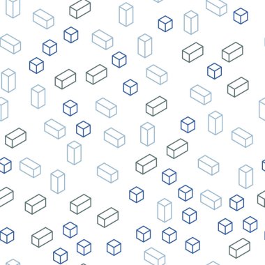 Koyu mavi, yeşil kesintisiz, izometrik zemin rhombus ile vektör. İllüstrasyon renkli dikdörtgenler dizi. Desen tasarım kumaş, duvar kağıtları.