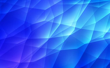 Çizgiler ve üçgenlerle koyu mavi vektör düzeni. Üçgen şekilli ışıltılı soyut çizimler. Duvar kağıtları için şablon.