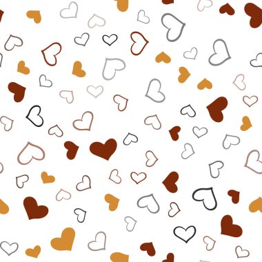 Koyu turuncu vektör renkli kalpler ile seamless modeli. Glitter soyut resim romantik tarzda renkli kalpler ile. Evlilik hediyeleri, tebrikler için desen.