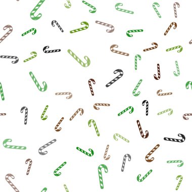 Açık yeşil, kırmızı vektör sorunsuz düzen Noel tatlı tatlılar.