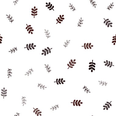 Koyu kırmızı vektör sorunsuz doodle desen yaprakları ile. Dekoratif illüstrasyon soyut şablonundaki karalamalar ile. Tekstil, kumaş, duvar kağıtları için tasarım.