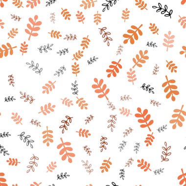 Yapraklar, dallar ile koyu kırmızı vektör sorunsuz doodle doku. İllüstrasyon soyut şablonundaki karalamalar ile. Tekstil, kumaş, duvar kağıtları için tasarım.