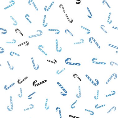 Tatlı Noel sopa ile ışık mavi vektör sorunsuz şablonu.