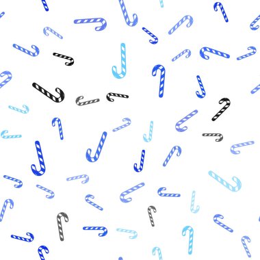 Tatlı Noel sopa ile ışık mavi vektör sorunsuz şablonu.