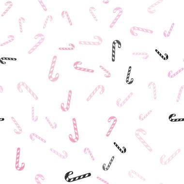 Hafif pembe, sarı vektör sorunsuz doku ile Noel tatlılar, şekerler.