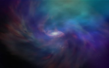 Koyu mavi uzay yıldızlı vektör şablonu. Soyut şablonda gökyüzü yıldızlarıyla parlayan illüstrasyon. Reklamınız, posteriniz, afişiniz için en iyi tasarım.