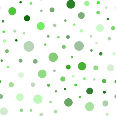 Işık yeşil vektör küreler ile seamless modeli. Soyut illüstrasyon renkli baloncuklar doğa tarzı ile. Tekstil, kumaş, duvar kağıtları için tasarım.