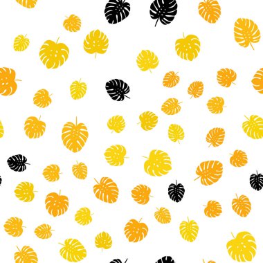 Yaprakları ile ışık turuncu vektör sorunsuz doodle düzeni. Parlayan illüstrasyon karalama stilinde yaprakları ile renkli. Desen tasarım kumaş, duvar kağıtları.