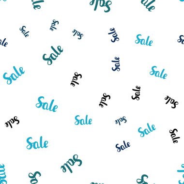 Hafif mavi vektör sorunsuz düzen indirim kelimelerle. Beyaz arka plan üzerinde renkli kelime gradyan ile satış. Reklamlar için zemin broşürler siyah Cuma.