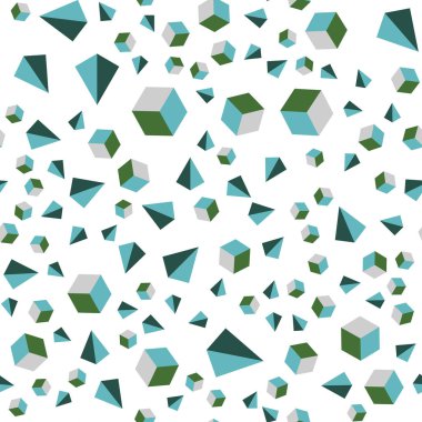 Açık mavi, dikdörtgen, üçgen ile vektör kesintisiz, izometrik düzeni yeşil. İllüstrasyon renkli üçgen, dikdörtgen ile. Desen için modaya uygun kumaş, duvar kağıtları.