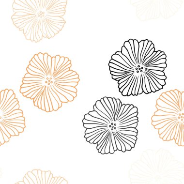 Işık turuncu vektör sorunsuz doodle deseni çiçekli. Doodle illüstrasyon çiçek Origami tarzında. Kartvizit, Web siteleri için şablon.