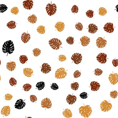 Koyu turuncu vektör yaprakları ile seamless zarif modeli. Modern geometrik soyut illüstrasyon ile bırakır. Tekstil, kumaş, duvar kağıtları için tasarım.