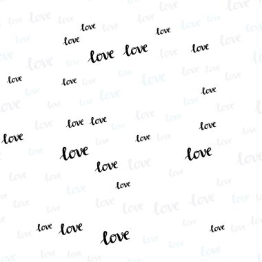 Pembe ışık, vektör sorunsuz zemin ifade Love You ile mavi. Dekoratif tasarım doodle tarzı metin Love You ile. Tekstil, kumaş, duvar kağıtları için tasarım.