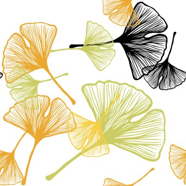 Açık yeşil, sarı vektör sorunsuz soyut tasarım yaprakları ile. Zarif bir parlak örnek yaprakları doğal tarzı ile. Doku pencere Panjur, perdeler için.