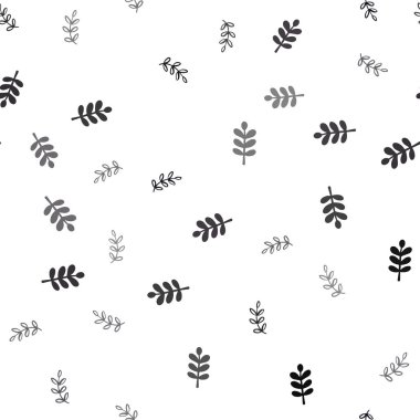 Koyu kırmızı yaprakları ile Dikişsiz soyut desen vektör. Doodle tarzı yaprakları ile yeni renkli resimde. Tekstil, kumaş, duvar kağıtları için tasarım.