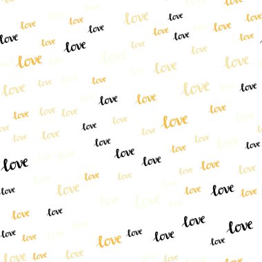 Işık turuncu vektör kelime Love You ile sorunsuz doku. Dekoratif tasarım doodle tarzı metin Love You ile. Tekstil, kumaş, duvar kağıtları için tasarım.