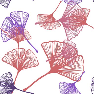 Açık mavi, vektör sorunsuz doodle desen yaprakları ile sarı. bulanık arka plan gradyan ile yapraklarda. Tasarım için duvar kağıdı, kumaş üreticileri.