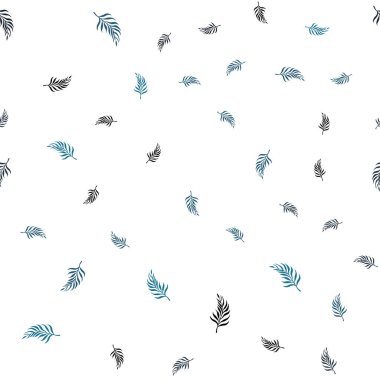 Açık mavi, yeşil yaprakları ile sorunsuz doğal sanat vektör. Zarif bir parlak örnek yaprakları doğal tarzı ile. Kartvizit, Web siteleri için şablon.