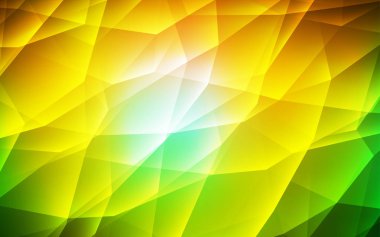 Koyu yeşil, üçgenli sarı vektör arkaplan. Renkli üçgenli modern soyut illüstrasyon. İniş sayfası için modern şablon.