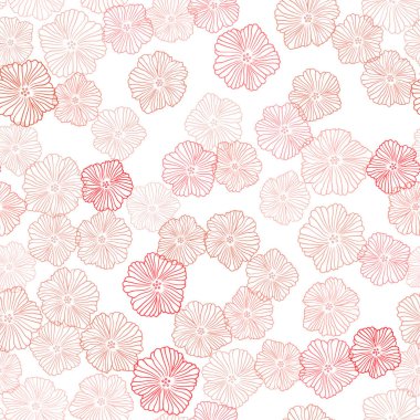 Işık kırmızı vektör sorunsuz doodle deseni çiçekli. Modern soyut illüstrasyon çiçekli. Desen için modaya uygun kumaş, duvar kağıtları.