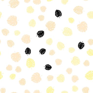 Açık yeşil, sarı vektör sorunsuz zarif desen yaprakları ile. Doodle tarzı yaprakları ile yeni renkli resimde. Desen için modaya uygun kumaş, duvar kağıtları.