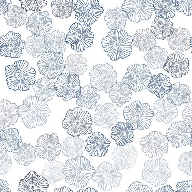 Koyu mavi vektör sorunsuz zarif arka planını çiçekler. Renkli resimde doodle tarzı çiçekli. Desen tasarım kumaş, duvar kağıtları.