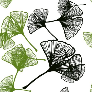 Yaprakları ile koyu yeşil vektör sorunsuz doodle desen. Yaprakları doodle tarzı ile renkli soyut resimde. Tekstil, kumaş, duvar kağıtları için tasarım.