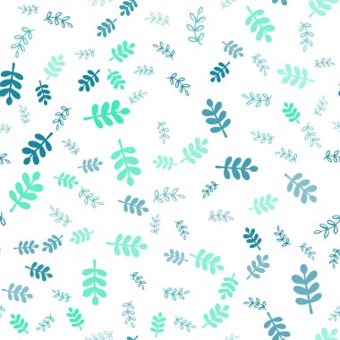 Işık yeşil vektör yapraklar, dallar ile sorunsuz doğal arka. Beyaz arka plan üzerinde doğal tarzı şubeleri var. Tekstil, kumaş, duvar kağıtları için tasarım.