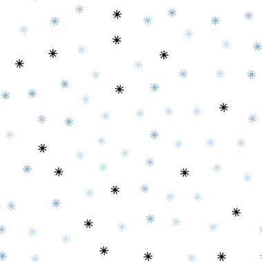 Hafif mavi vektör renkli kar taneleri ile sorunsuz doku. Soyut şablonundaki kar ile renkli resimde parlayan. Kartvizit, Web siteleri için şablon.