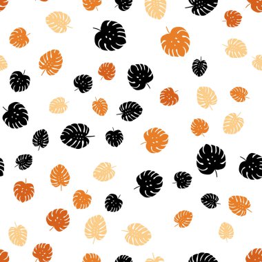 Işık kırmızı, sarı vektör sorunsuz soyut tasarım yaprakları ile. Doodle tarzı yaprakları ile yeni renkli resimde. Doku pencere Panjur, perdeler için.