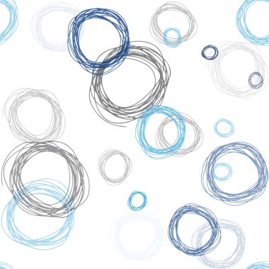 Koyu mavi vektör disklerle sorunsuz doku. Kabarcıkları ile soyut tarzda bulanık dekoratif tasarım. Tasarım için duvar kağıdı, kumaş üreticileri.