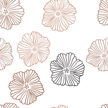 Koyu kırmızı vektör sorunsuz doodle arka plan çiçekler ile. Yeni renkli resimde çiçekli. Tasarım için duvar kağıdı, kumaş üreticileri.