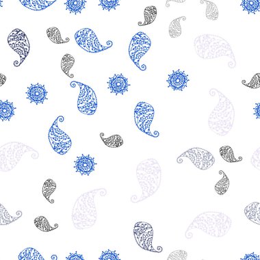 Hafif mor vektör yaprak ve çiçek ile sorunsuz doğal arka. Yaprakları, çiçekleri beyaz arka plan üzerinde doğal tarzı. Doku pencere Panjur, perdeler için.