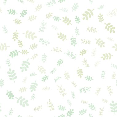 Işık çok renkli vektör yapraklar, dallar ile sorunsuz doodle düzeni. Yaprakları ve beyaz arka plan üzerinde gradyan ile şubeleri. Doku pencere Panjur, perdeler için.