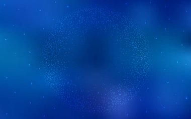 Galaksi yıldızlı hafif Mavili vektör arkaplanı. Bulanık arkaplandaki ve gradyanı olan uzay yıldızları. Reklamınız, posteriniz, afişiniz için en iyi tasarım.