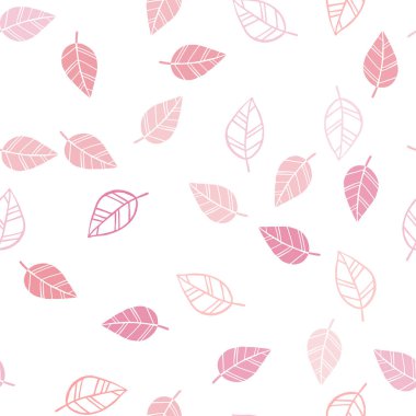 Hafif pembe vektör sorunsuz doodle zemin yaprakları ile. Doodle yaprakları gradyan ile Origami tarzında Illustration. Desen tasarım pencere Panjur, perdeler.