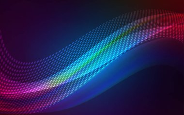 Koyu mavi vektör küreler, üçgenler desenle. Soyut illüstrasyon renkli diskler ve üçgenler ile. Reklamlar, el ilanları için desen.