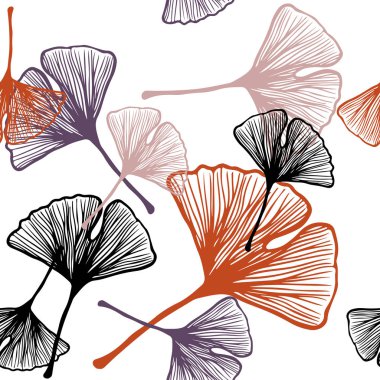 Açık mavi, sarı yaprakları ile vektör Dikişsiz soyut desen. Doodle tarzı yaprakları ile yeni renkli resimde. Tekstil, kumaş, duvar kağıtları için tasarım.