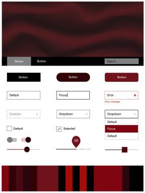 Soyut daireler ile koyu kırmızı vektör tel kafes kiti. Degrade yarı ton mermer stiliyle yaratıcı çizimde. Bu örnek açılış sayfanız için mu.
