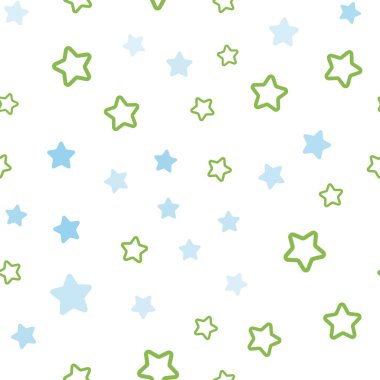 Açık mavi, Noel yıldız ile Dikişsiz desen vektör yeşil. Bulanık arka plan gradyan ile üzerinde yıldız. Doku pencere Panjur, perdeler için.